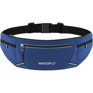 WATERFLY Running Belt Fanny Pack: RFID Anti-Theft for Travel(Blue)