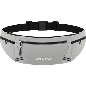 WATERFLY Running Belt Fanny Pack: RFID Anti-Theft for Travel(Grey)