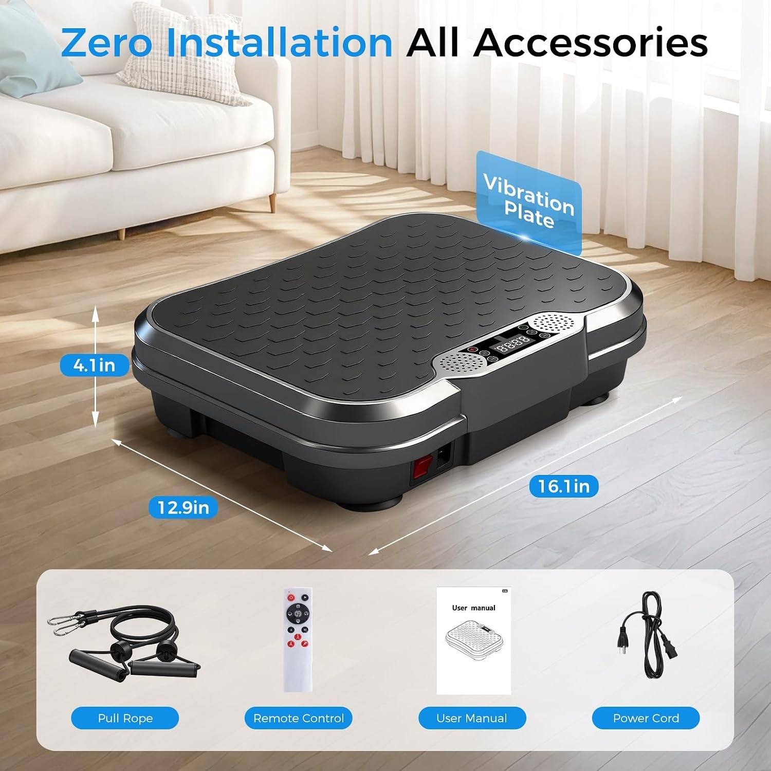 image:imageAoraPulse Vibration Plate for Lymphatic Drainage with 9 Programs 250 SpeedsBlack