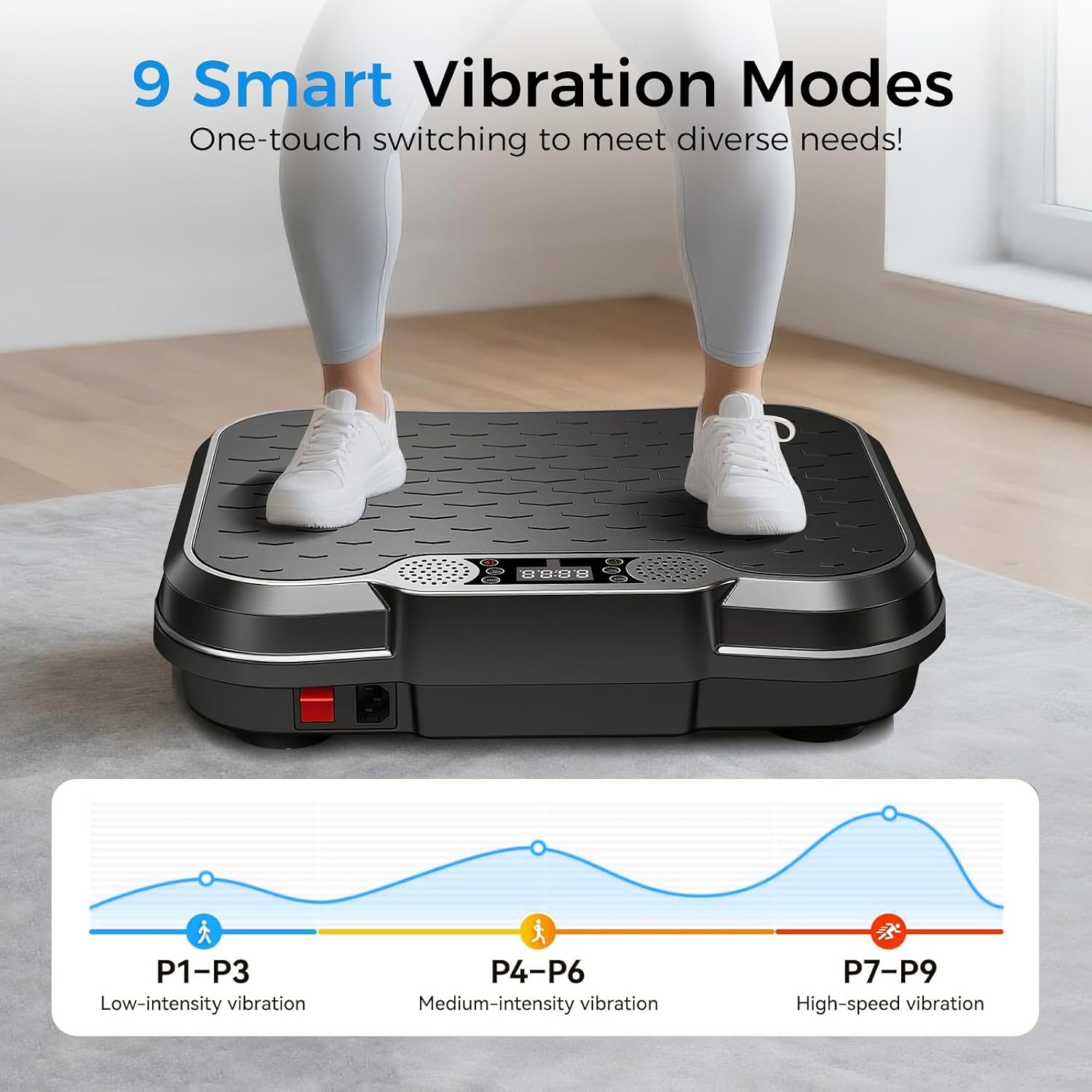 image:imageAoraPulse Vibration Plate for Lymphatic Drainage with 9 Programs 250 SpeedsBlack
