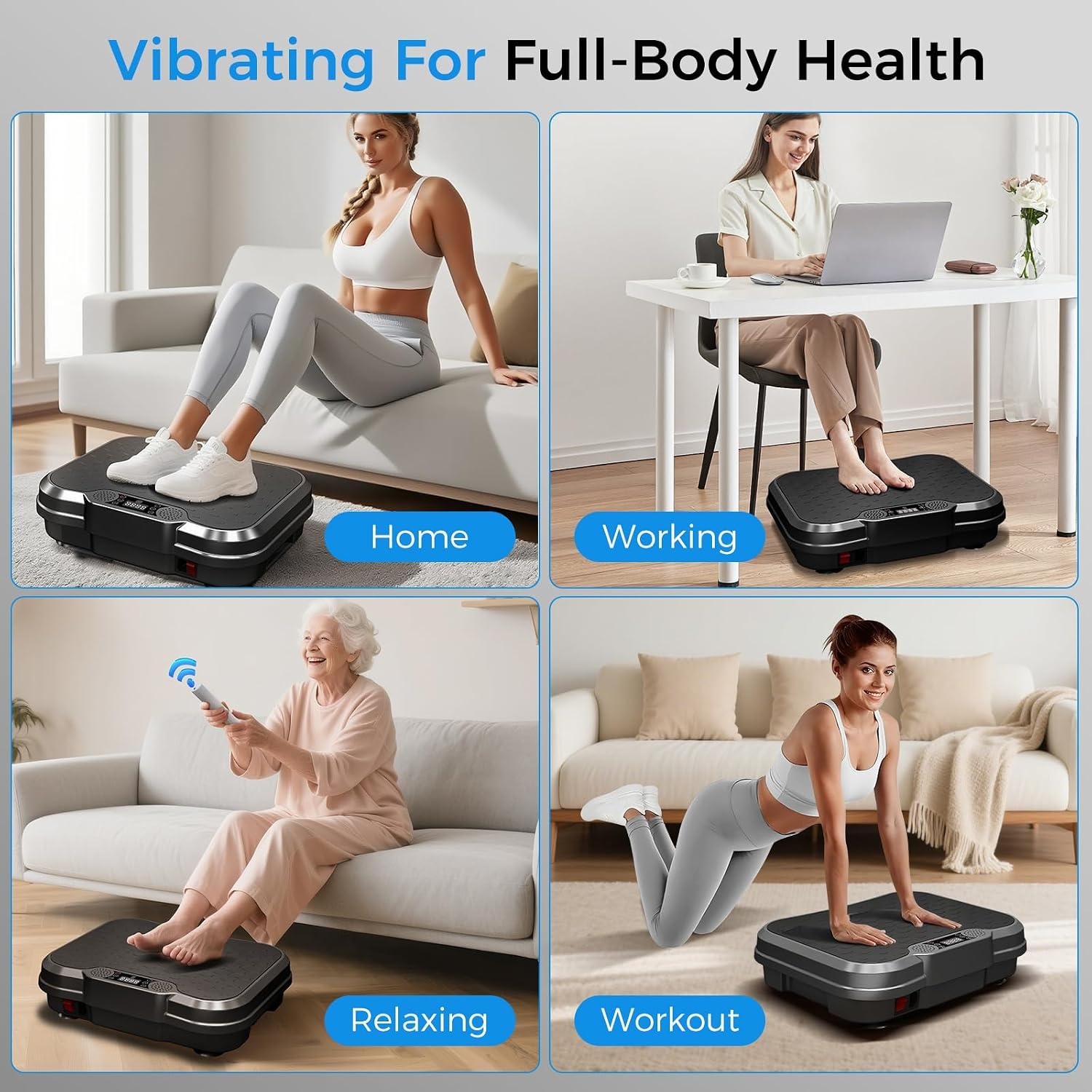 image:imageAoraPulse Vibration Plate for Lymphatic Drainage with 9 Programs 250 SpeedsBlack