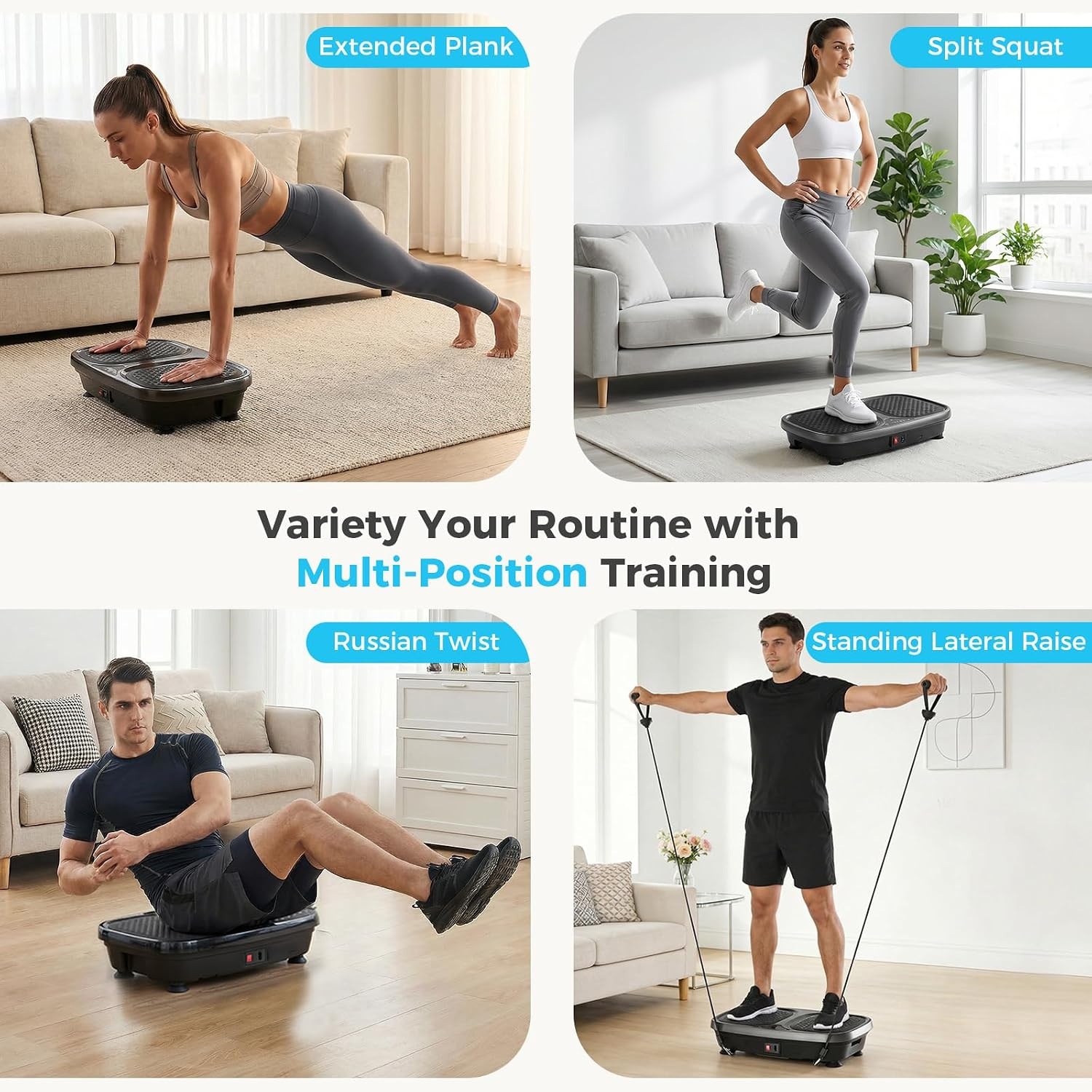 image:imageDUMOS Vibration Plate Whole Body Workout Machine with LED Touch Screen amp Pull Ropes for Weight Loss amp Muscle Toning Vibrate Platform MachinesBlack