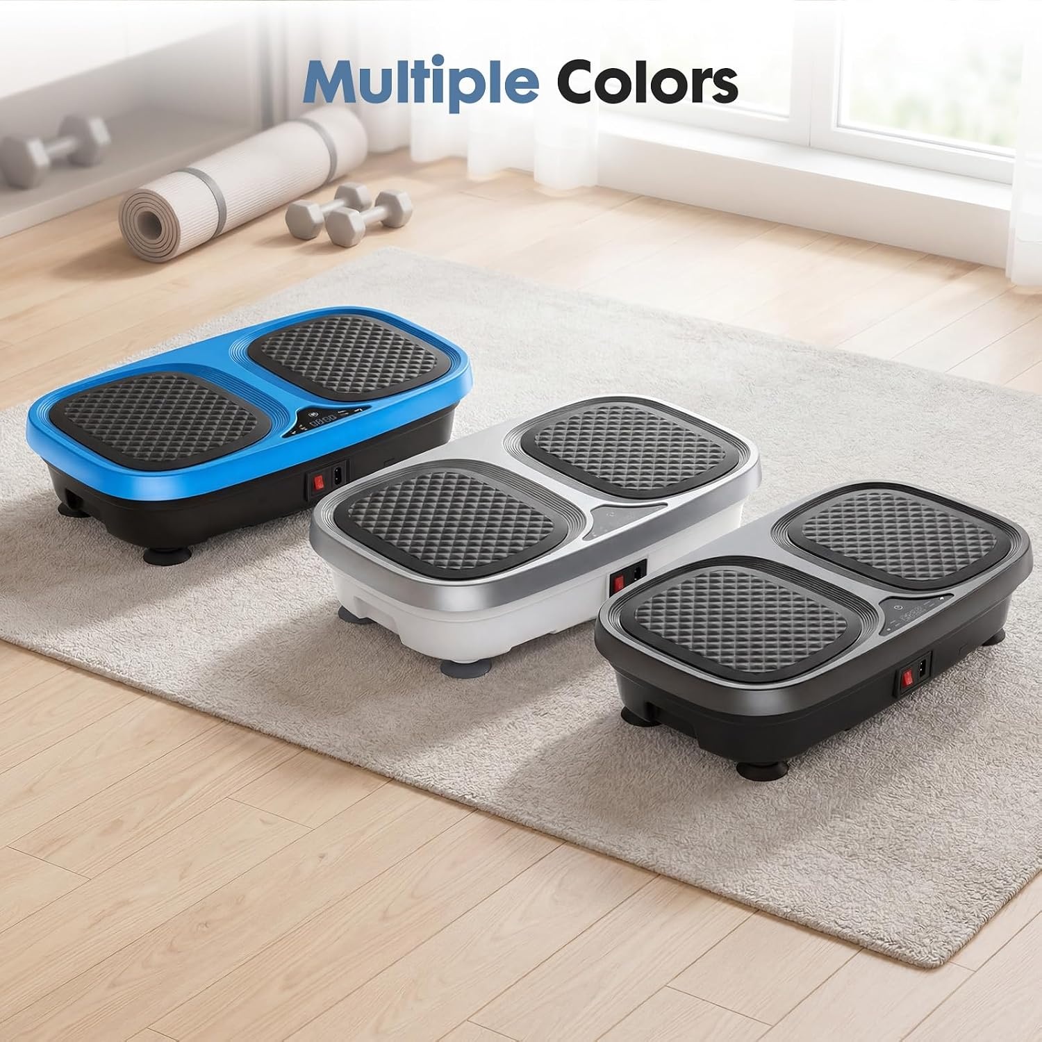 image:imageDUMOS Vibration Plate Whole Body Workout Machine with LED Touch Screen amp Pull Ropes for Weight Loss amp Muscle Toning Vibrate Platform MachinesGrey