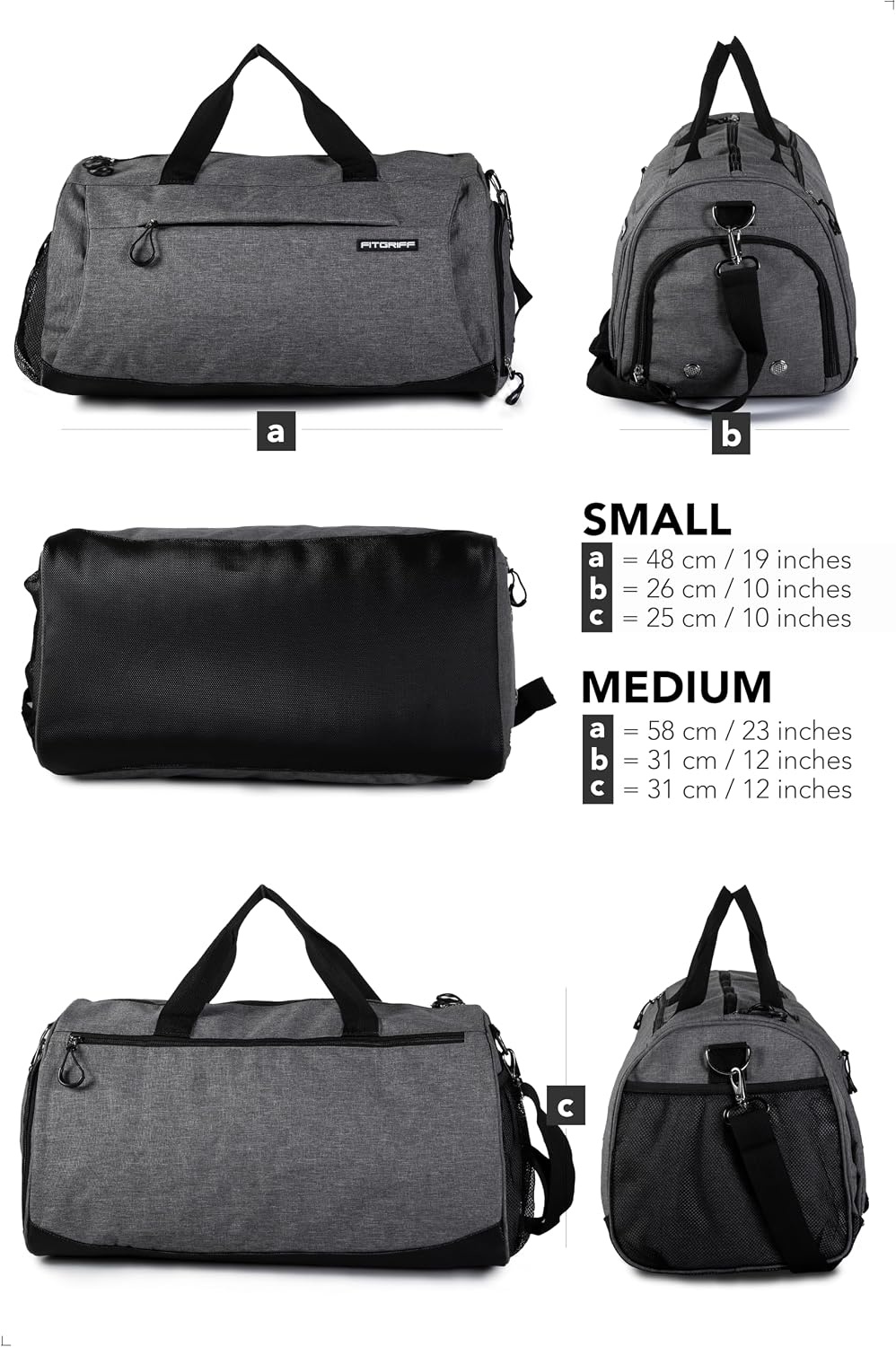 image:imageFitgriff Gym Bag for Men amp Women with Shoe amp Wet Compartment Duffle Bag for Travel Sports Fitness amp WorkoutGrey