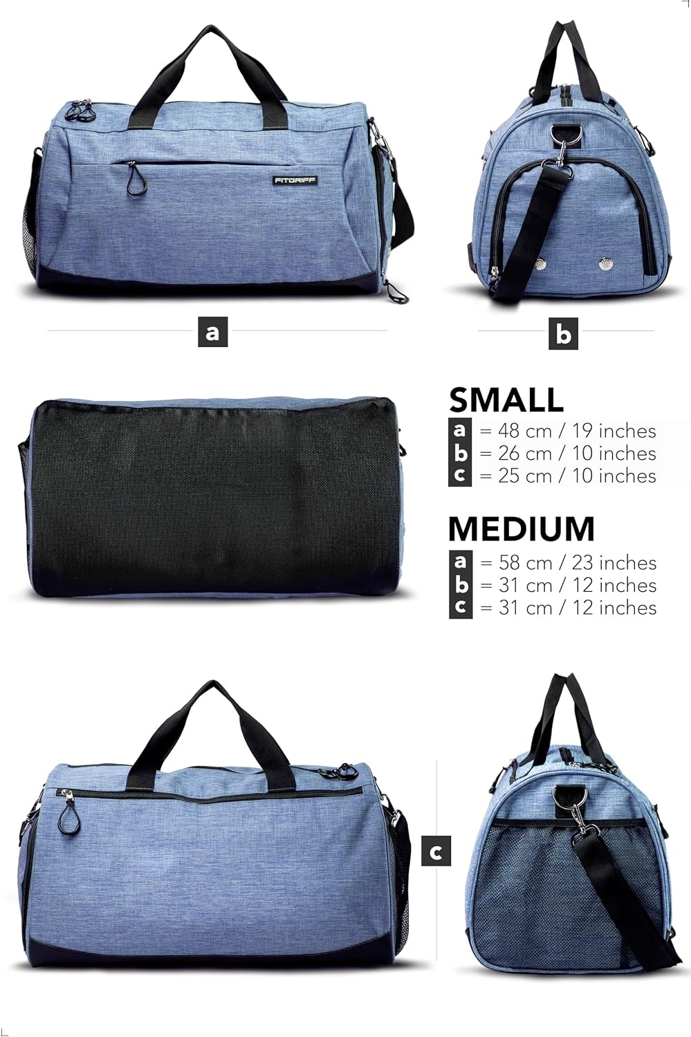 image:imageFitgriff Gym Bag for Men amp Women with Shoe amp Wet Compartment Duffle Bag for Travel Sports Fitness amp WorkoutLight Blue