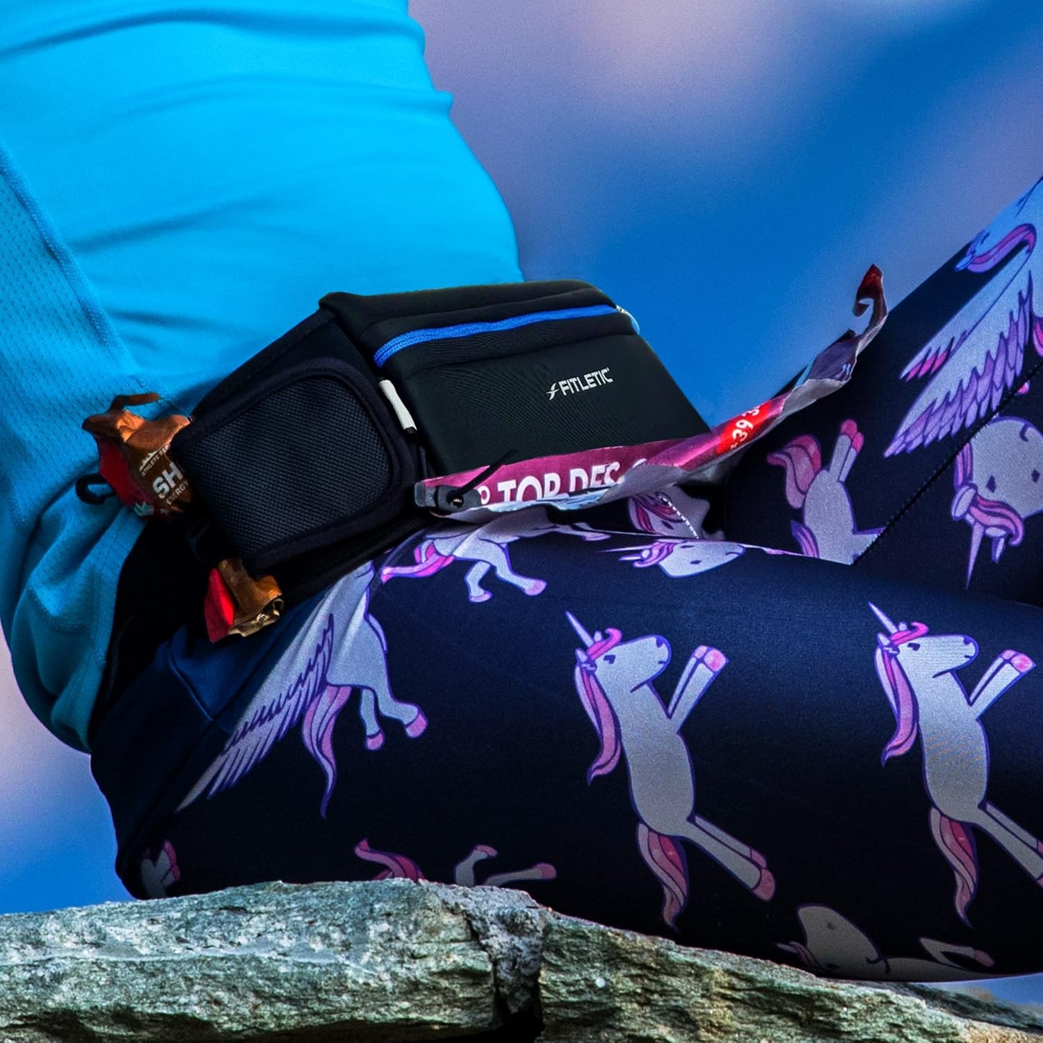 image:imageFitletic Ultimate II Running Pouch with Gels Runners Pouch Running Waist Belt with Gel Loops Exterior Pocket Inner Pocket and Integrated Bib Toggles Running AccessoriesPink Black