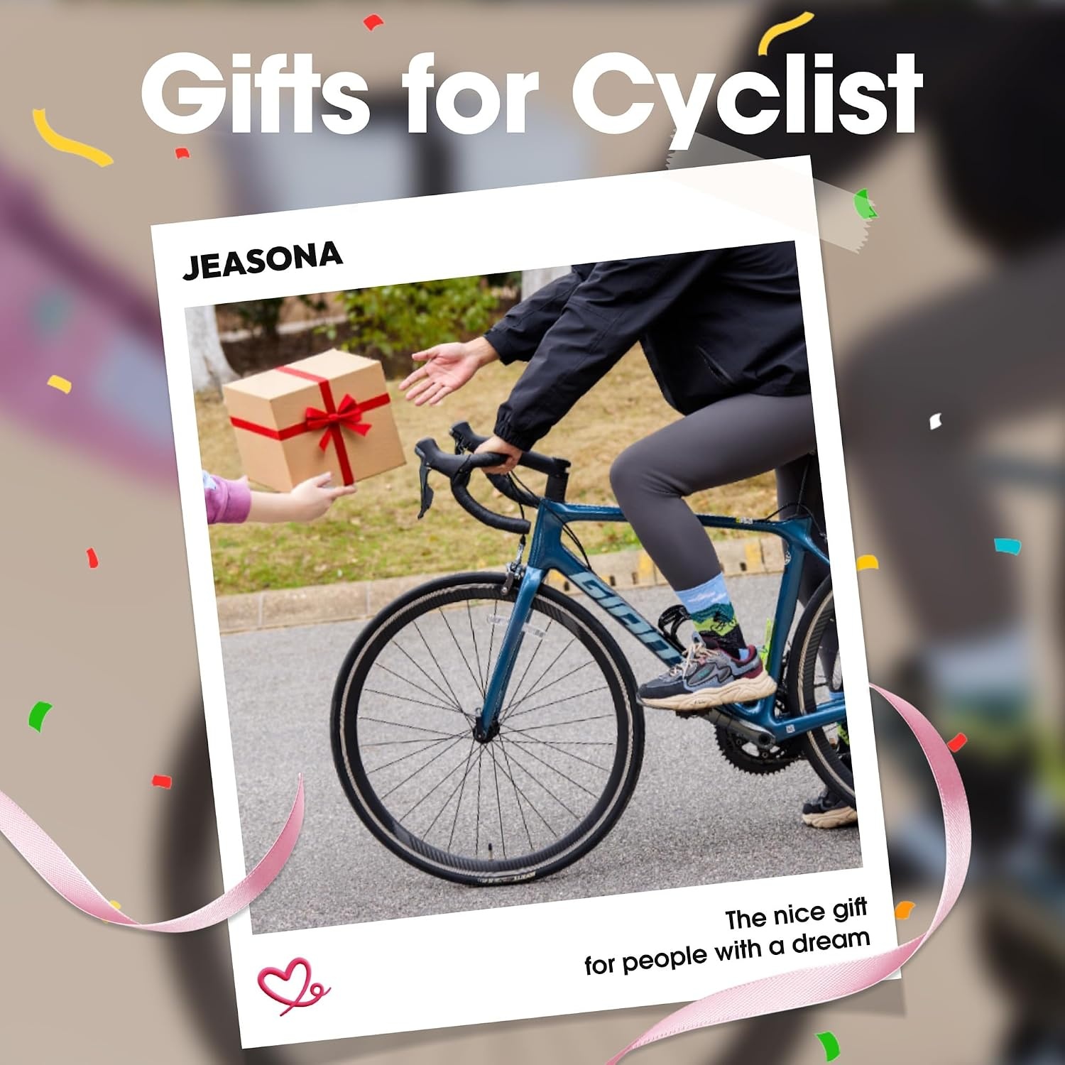 image:imageJeasona Athletic Socks Men Running Cycling Gifts for Runners Riders Sports Gear AccessoriesMulticolored Cycling 3 Pairs
