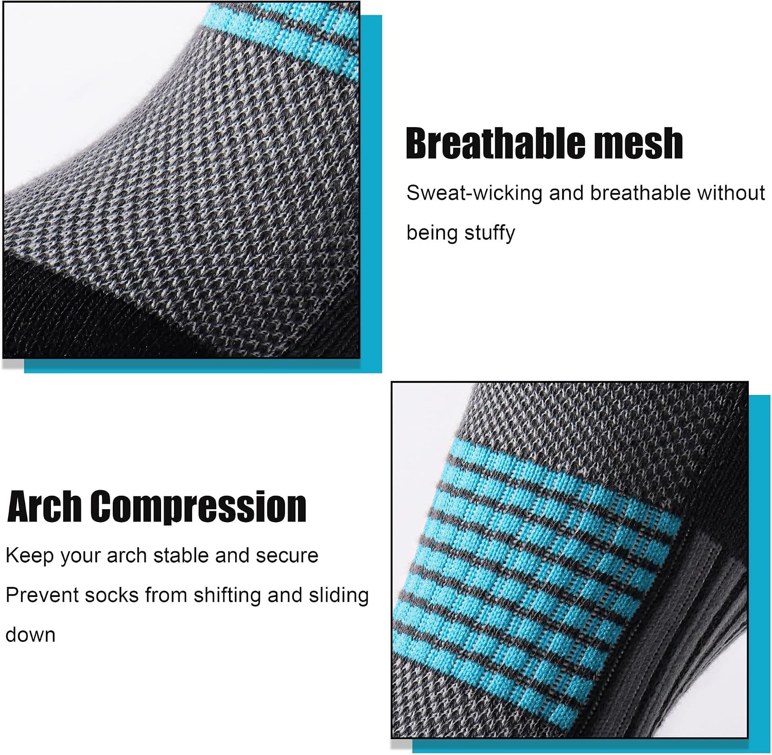 image:imageJeasona Athletic Socks Men Running Cycling Gifts for Runners Riders Sports Gear AccessoriesMulticolored Running 3 Pairs
