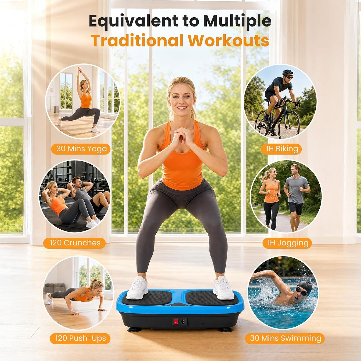image:imageNEWBULIG Vibration Plate Exercise Machine Body Shaker for Home OfficeBlue