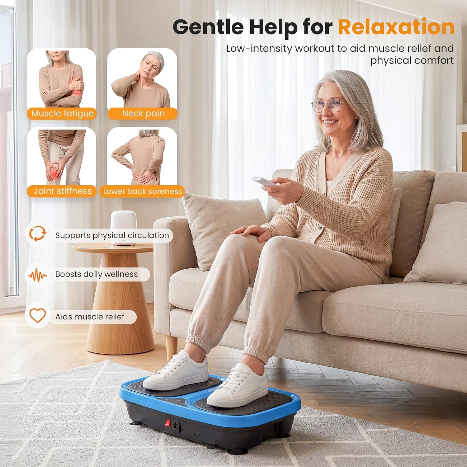 image:imageNEWBULIG Vibration Plate Exercise Machine Body Shaker for Home OfficeBlue
