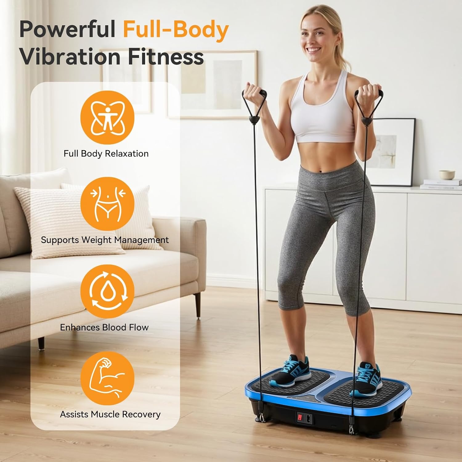 image:imageNEWBULIG Vibration Plate Exercise Machine Body Shaker for Home OfficeBlue