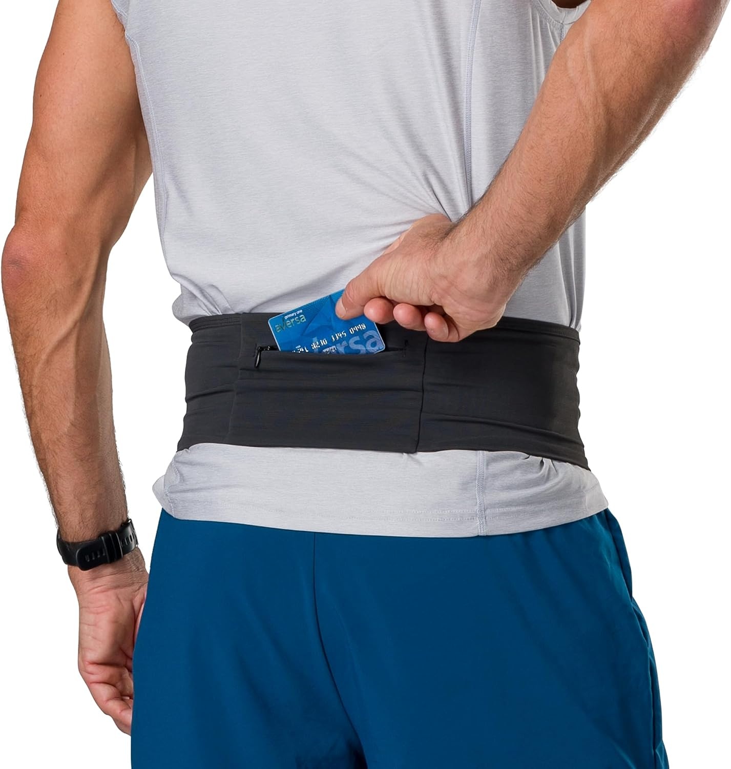 image:imageNathan Zipster Max Running Belt Running Belts for Women and Men BounceFree Waist Pack with Extra Large Zipper Pocket Smartphone Storage Walking Gym HikingBlack