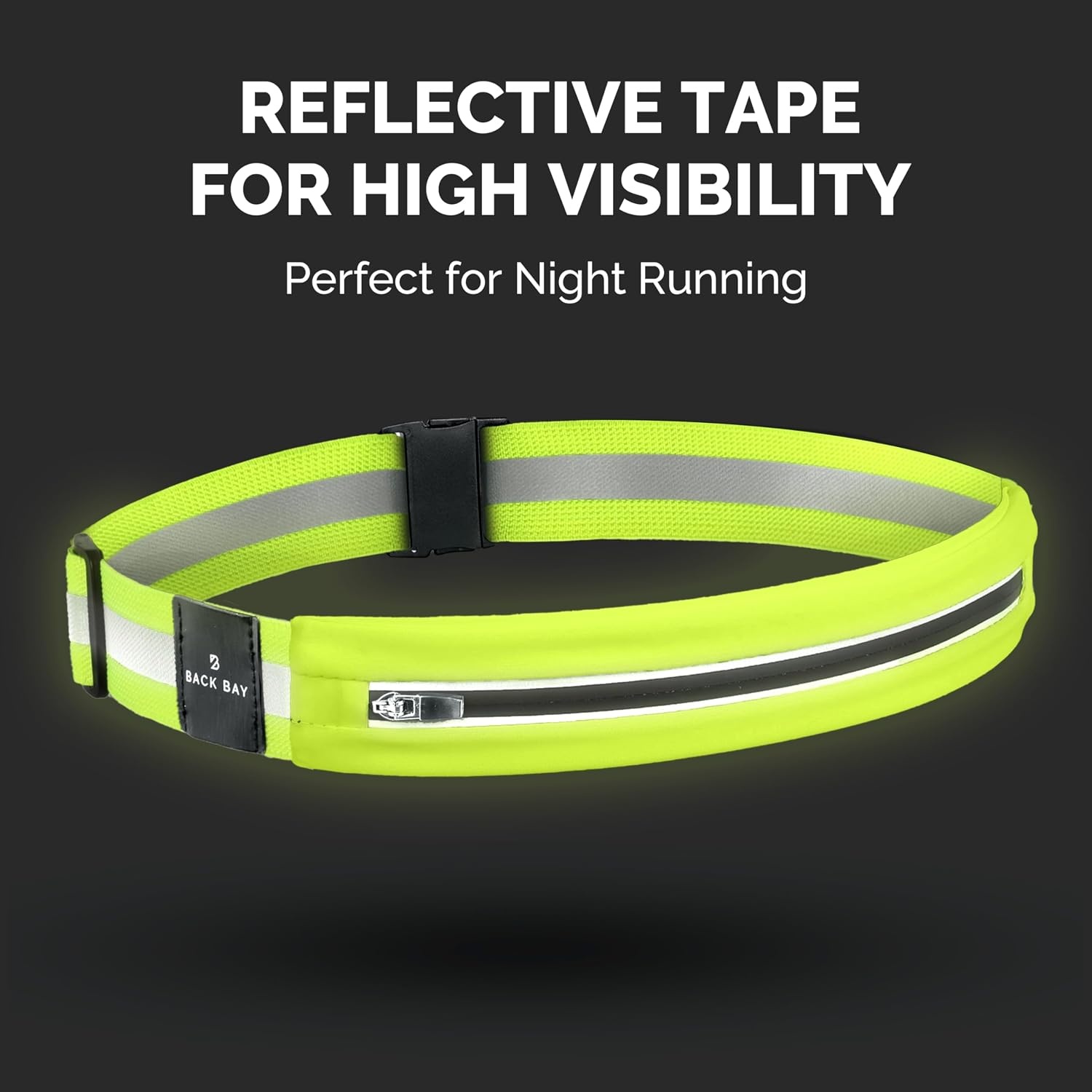 image:imageNoBounce Slim amp Secure Running Belt Fits ALL Phones Keys Cards Gels1 Yellow