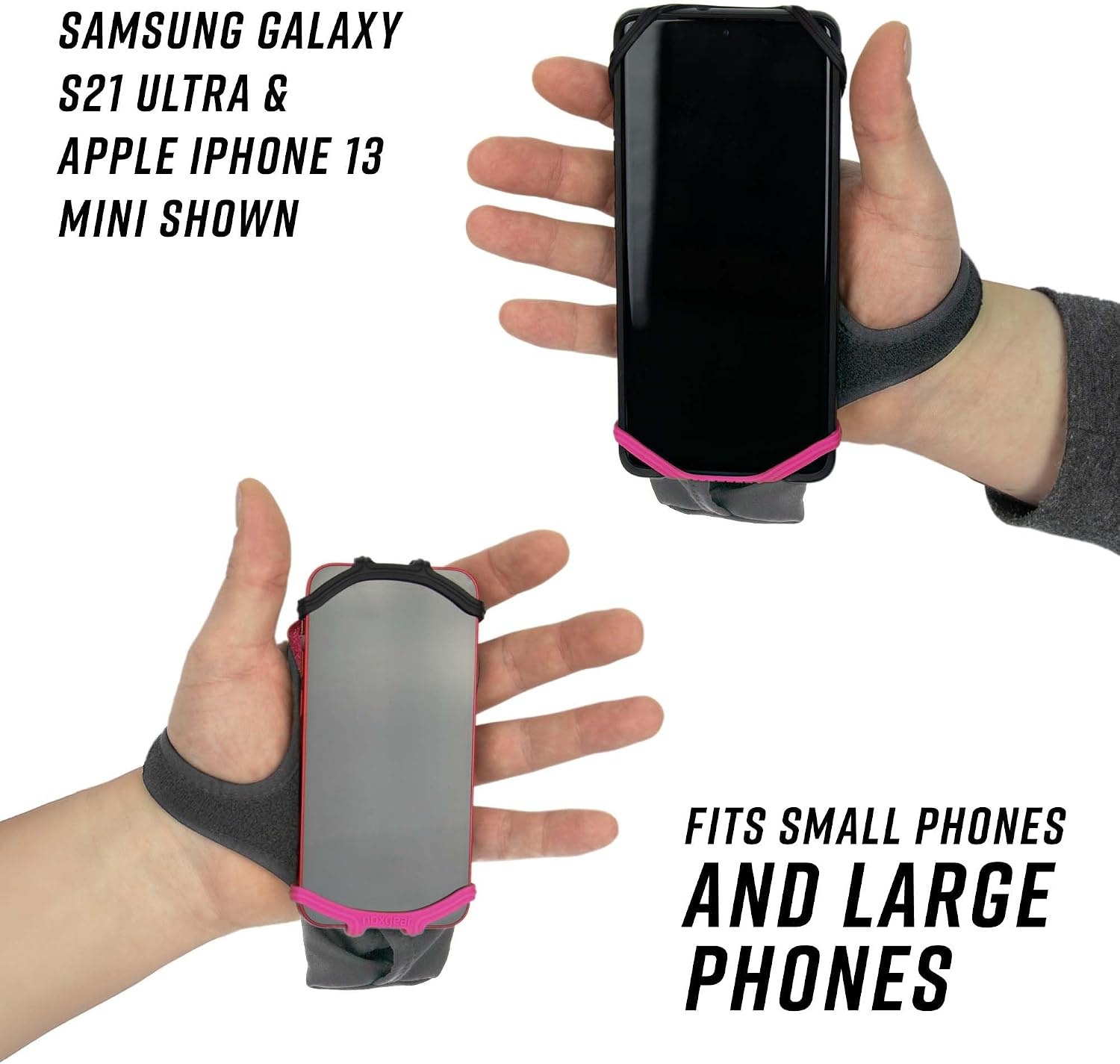 image:imageNoxgear Hand Held Phone Holder Handheld Grip Phone Holder with Key Fob amp Card Slot for Running Jogging amp Working Out Compatible with All Phones iPhone Samsung amp Google Machine WashableRaspberry