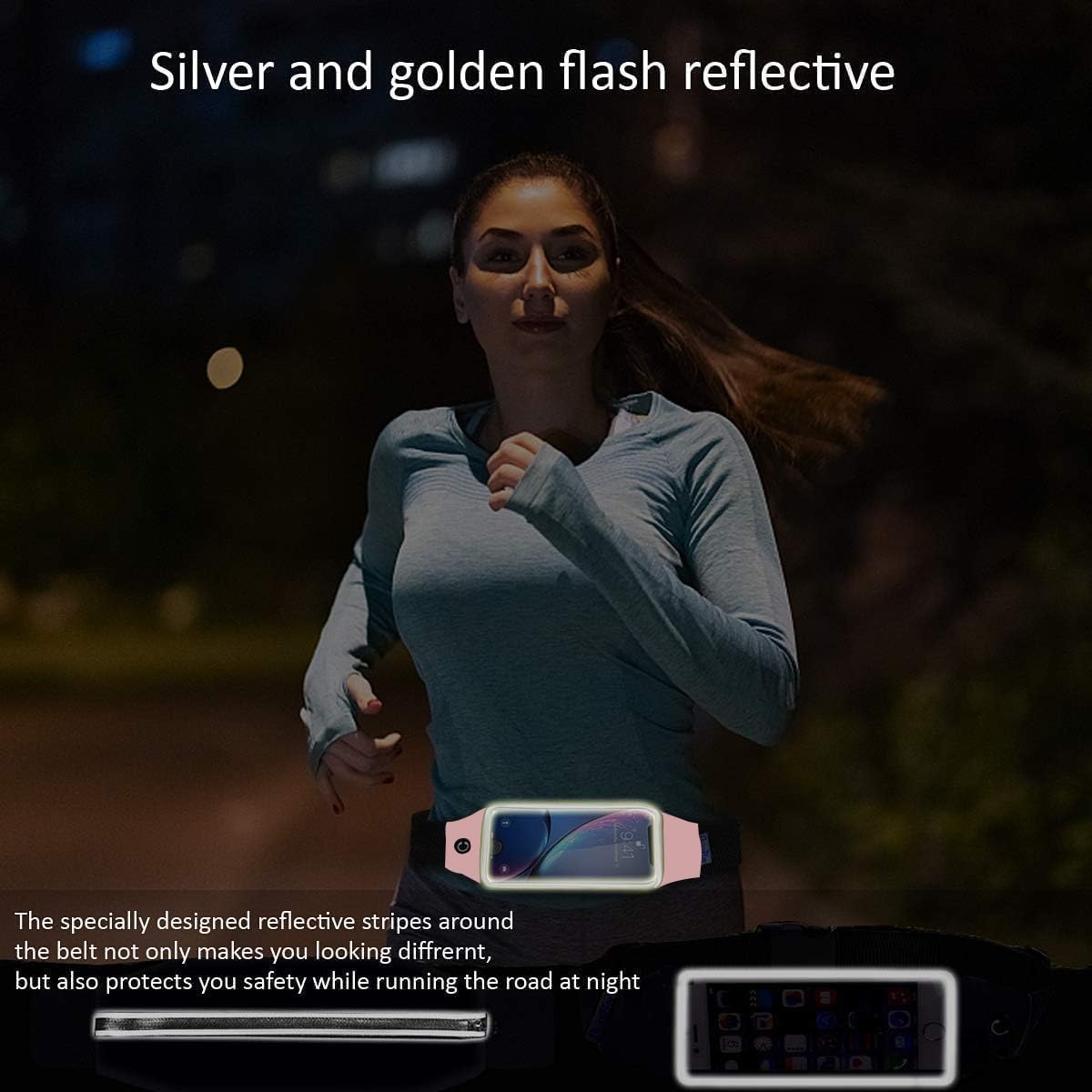 image:imageRunning BeltFanny Pack Fits Phones UP to 65 for Women MenBlack and PinkPink