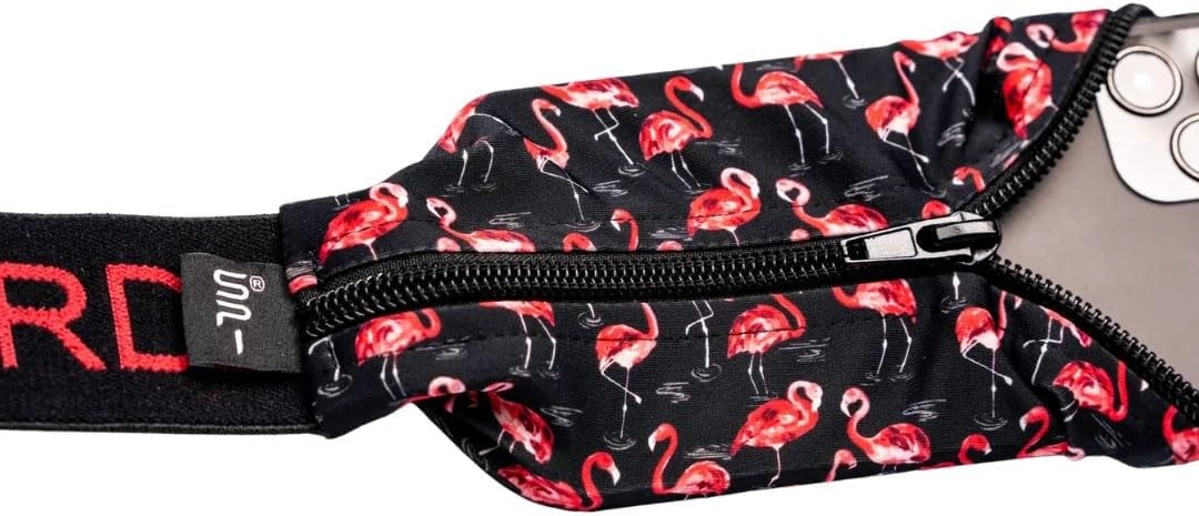 image:imageSPIbelt Running Belt Original Monochromatic Women Men Phone Holder for Running Running Fanny Pack Holder for Phone Running Waist Pack Adjustable Waist Fits All Phones White wWhite Zipperblack with pink flamingos