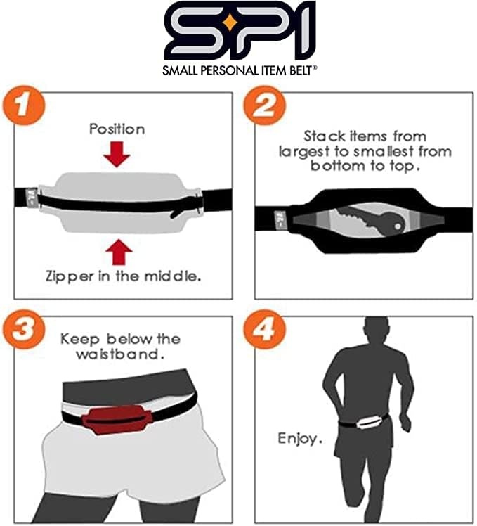 image:imageSPIbelt Running Belt Original Monochromatic Women Men Phone Holder for Running Running Fanny Pack Holder for Phone Running Waist Pack Adjustable Waist Fits All Phones White wWhite ZipperBlack with Black Zipper No Logo