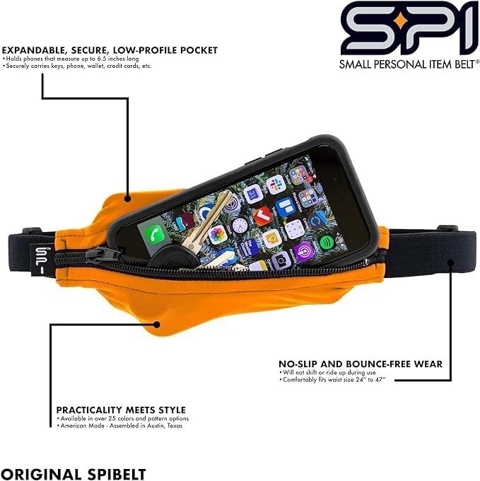 image:imageSPIbelt Running Belt Original Monochromatic Women Men Phone Holder for Running Running Fanny Pack Holder for Phone Running Waist Pack Adjustable Waist Fits All Phones White wWhite ZipperBlue with Black Zipper