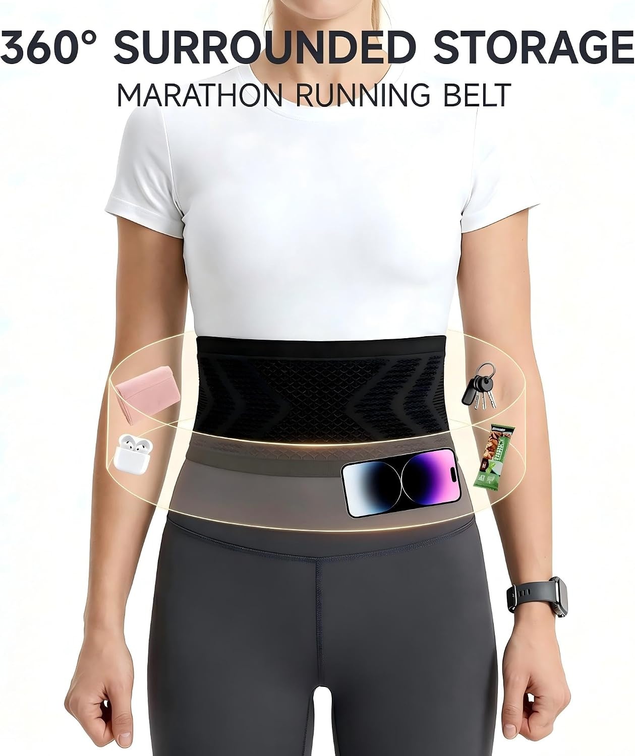 image:imageSeamless Knit Running Belt amp Fanny Pack SmallXXLarge