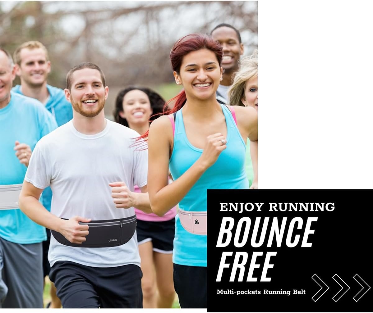 image:imageSlim Running Belt Bounce Free Fanny Pack Phone HolderBlack