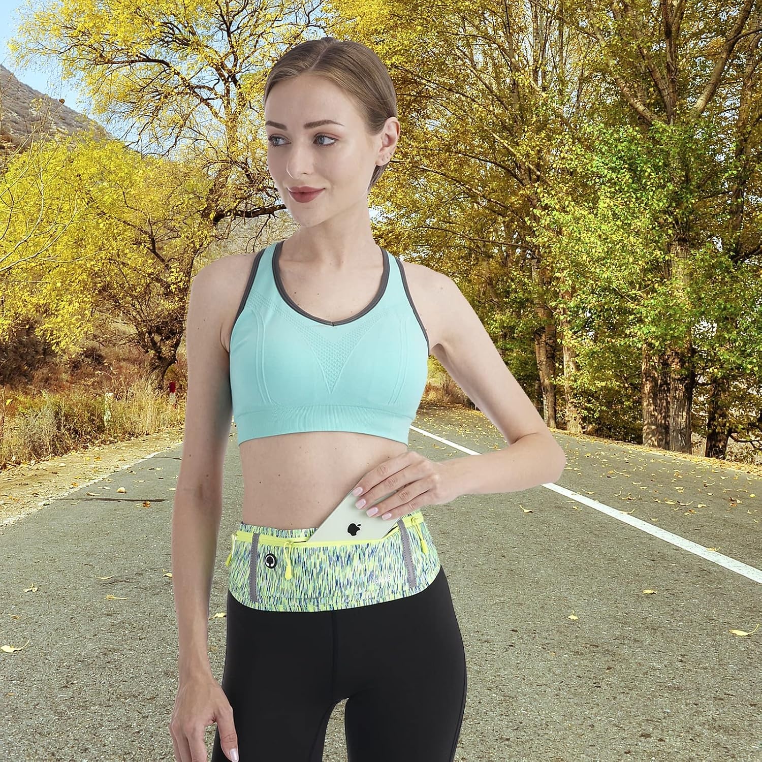 image:imageSlim Running Belt Bounce Free Fanny Pack Phone HolderGreen