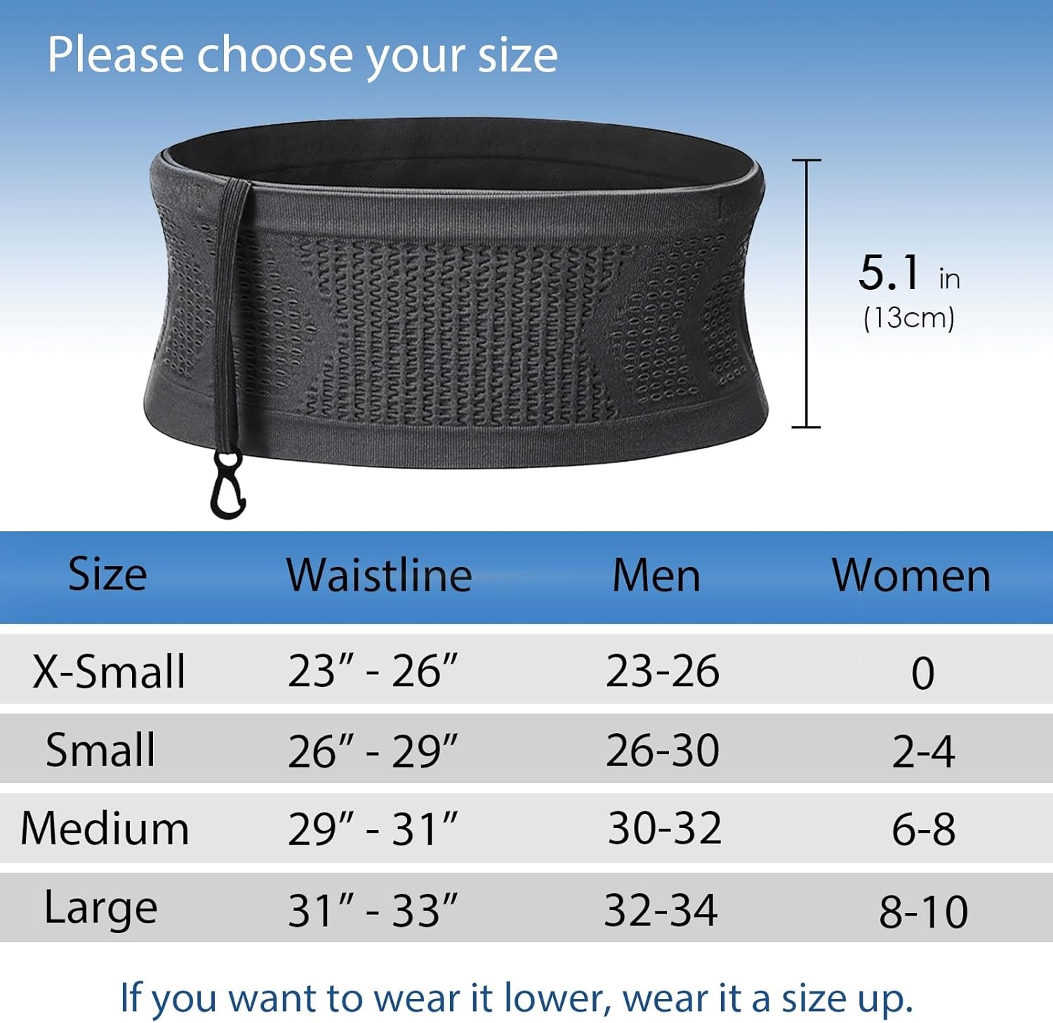 image:imageSlim Running Belt NoBounce Hidden Waist Pack with 360 Opening for Soft Flask Cellphones Keys or Gels Grey SmallBlack