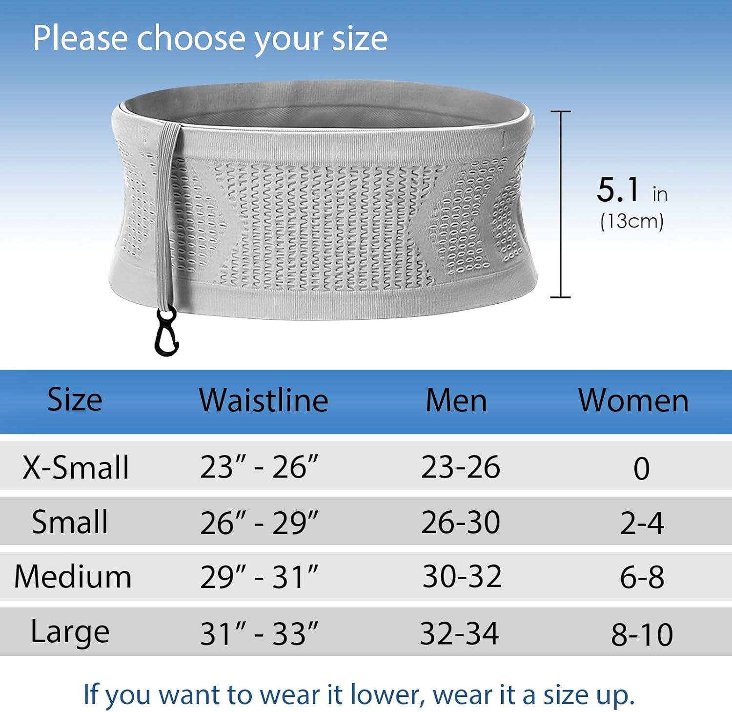 image:imageSlim Running Belt NoBounce Hidden Waist Pack with 360 Opening for Soft Flask Cellphones Keys or Gels Grey SmallGrey