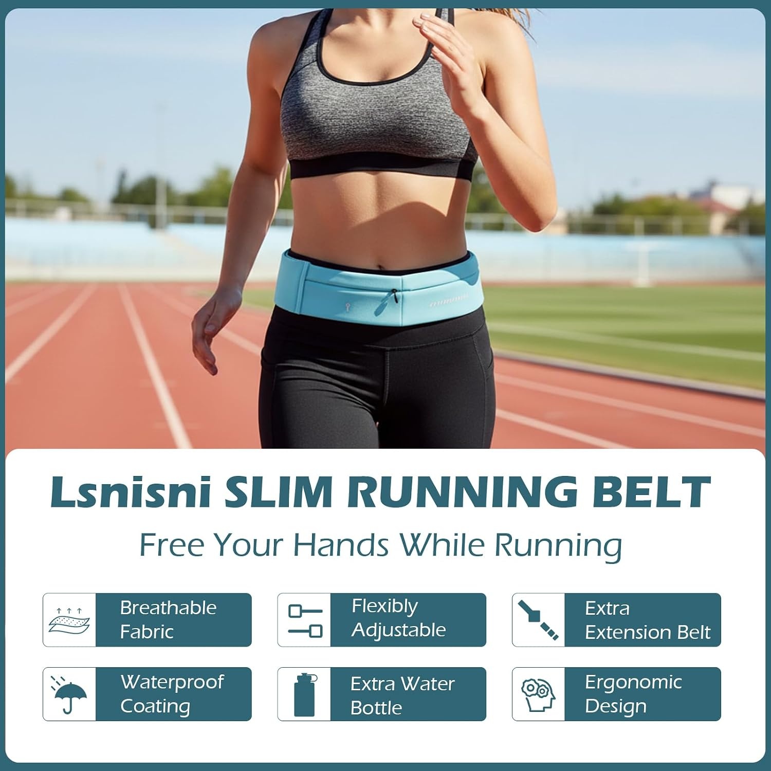 image:imageSlim Running Belt for Men and Women Running Waist PackCyanmedium