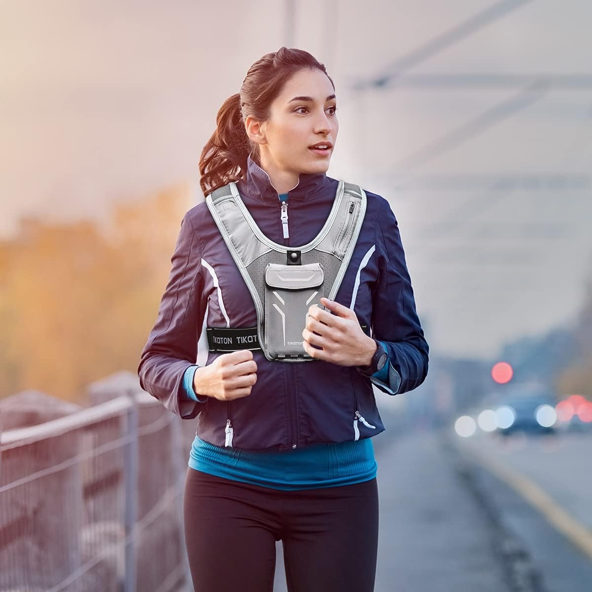 image:imageTikaton Running Vest with Adjustable Waistband amp Smart MaterialsGray