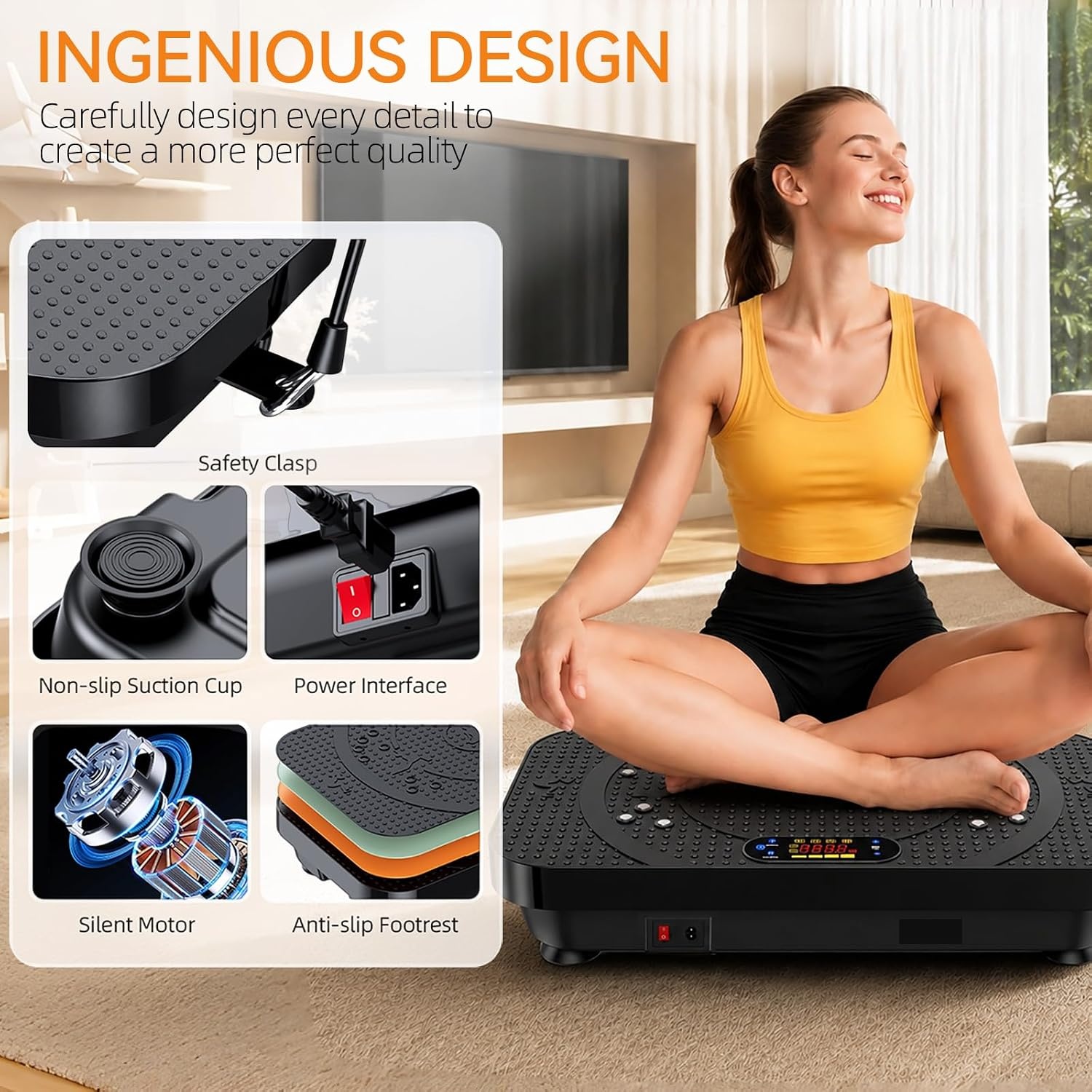 image:imageVibration Plate Exercise Machine 1999 Full Body Workout PlatformBlack