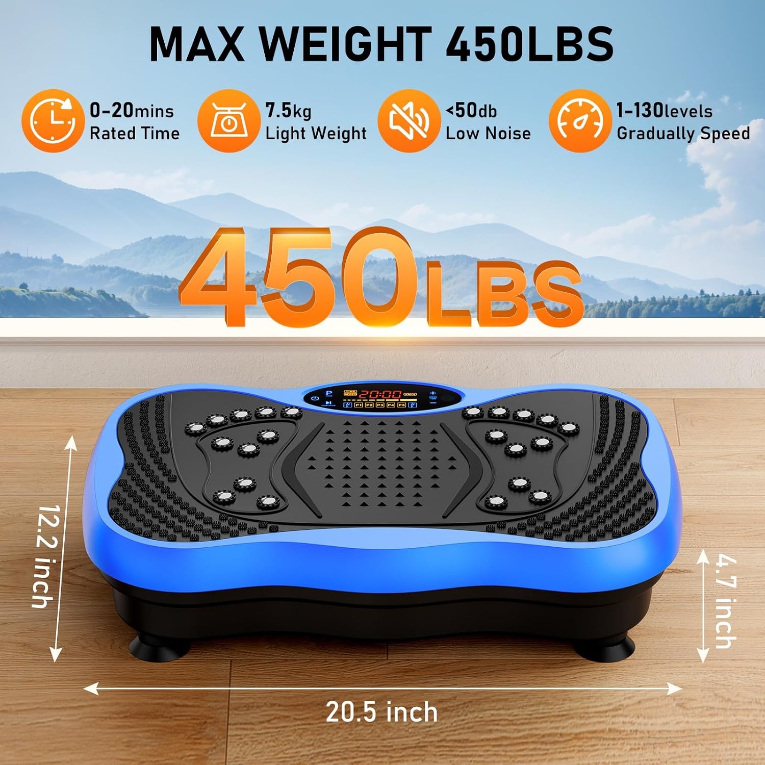 image:imageVibration Plate Exercise Machine for Full Body Lymphatic DrainageBlue