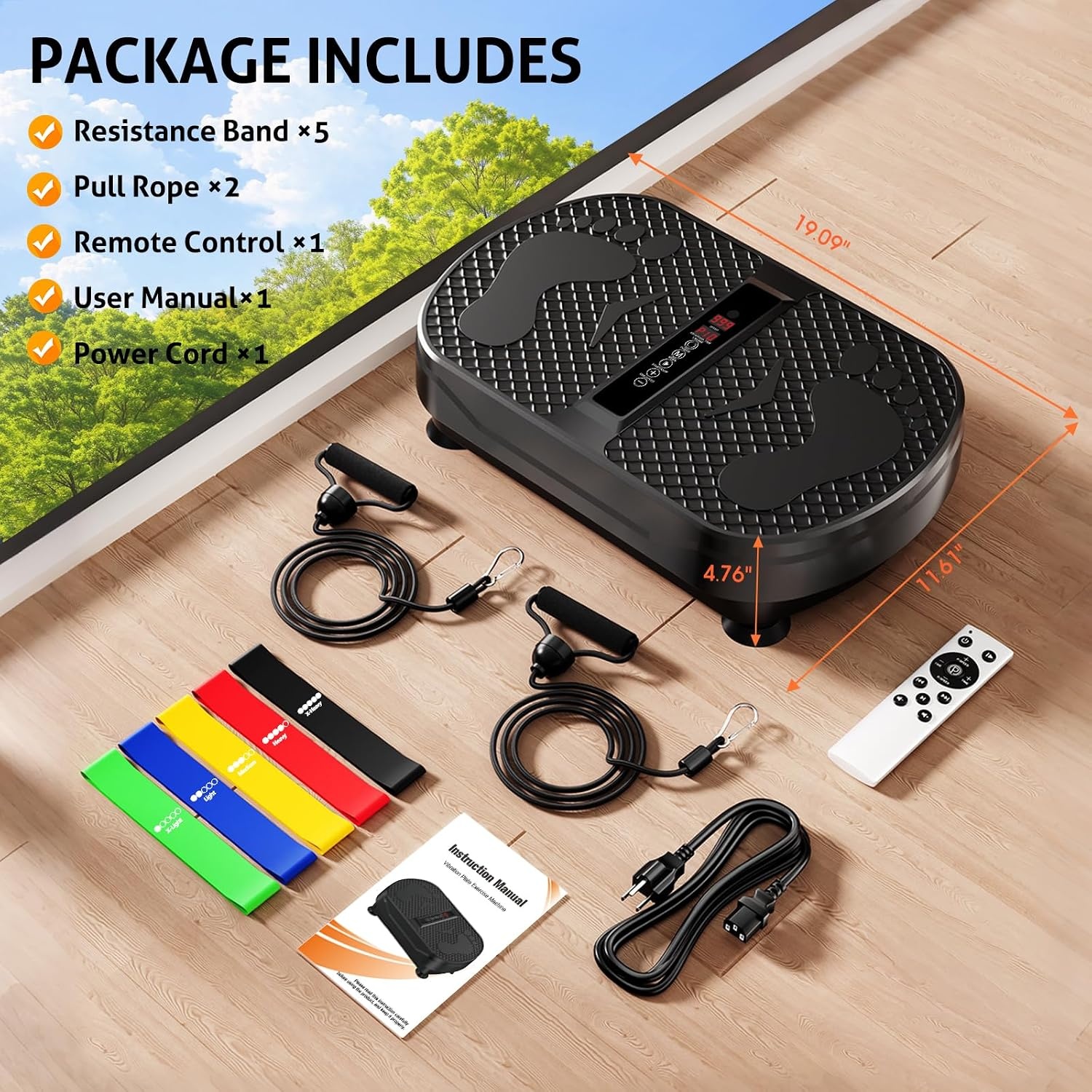 image:imageVibration Plate Exercise Machine for Full Body Lymphatic DrainageCarbon Black