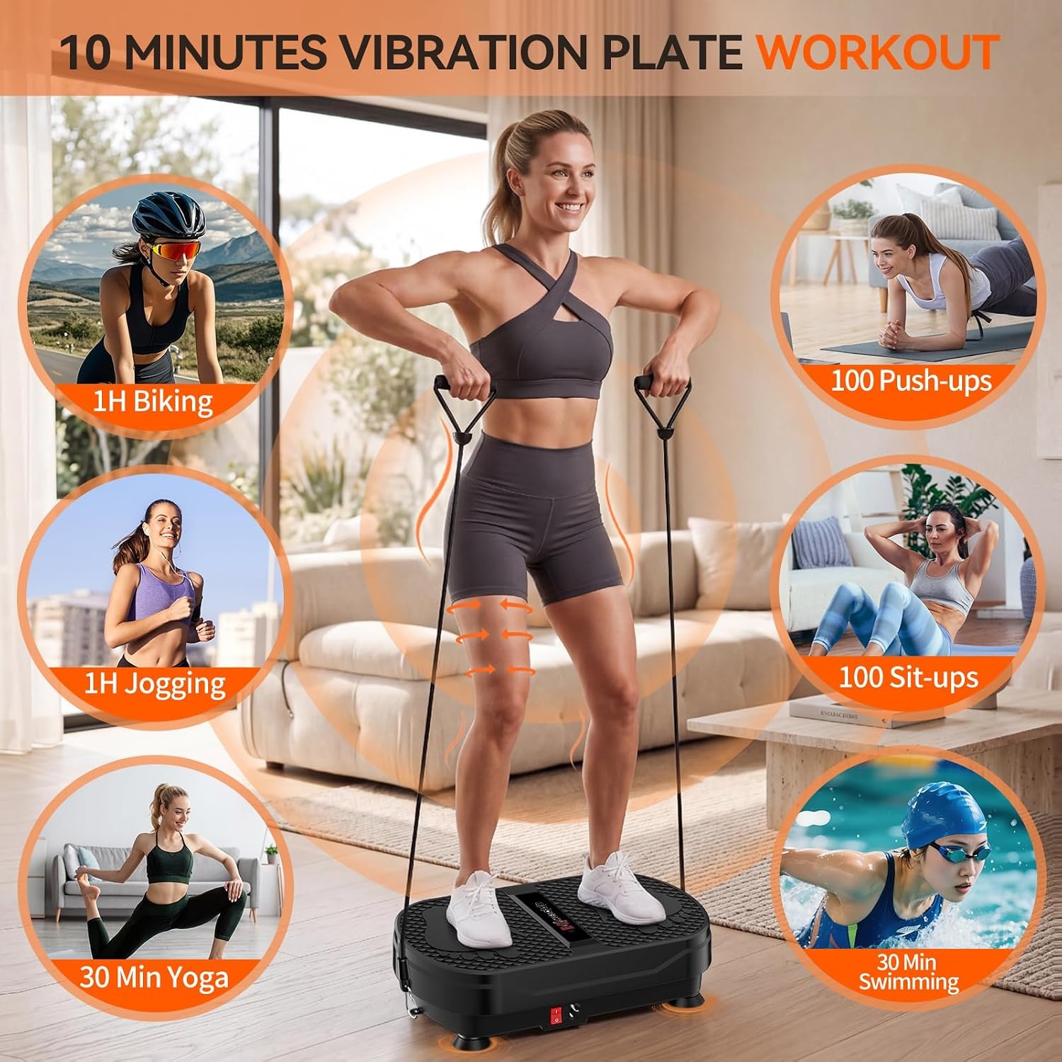 image:imageVibration Plate Exercise Machine for Full Body Lymphatic DrainageCarbon Black