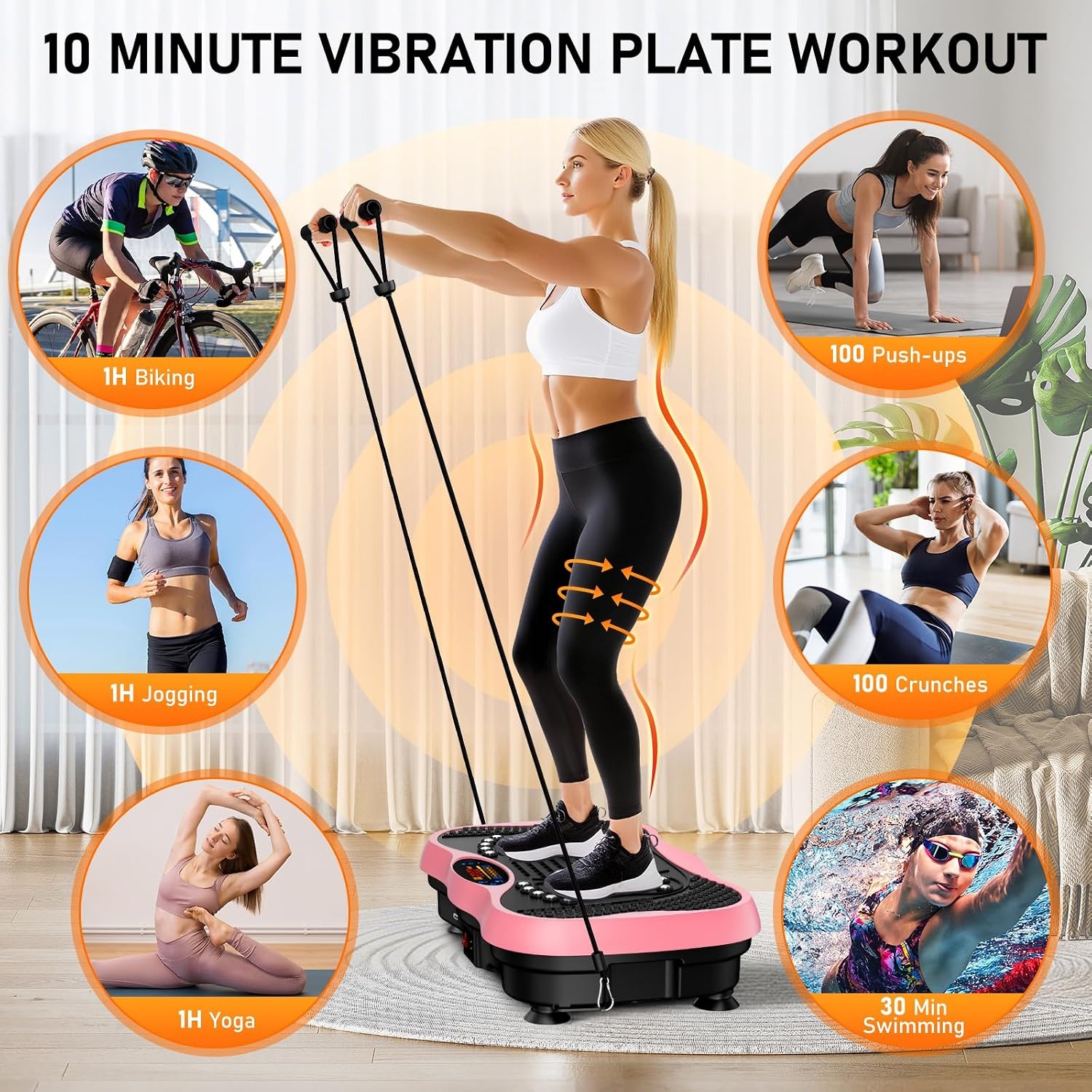 image:imageVibration Plate Exercise Machine for Full Body Lymphatic DrainagePink