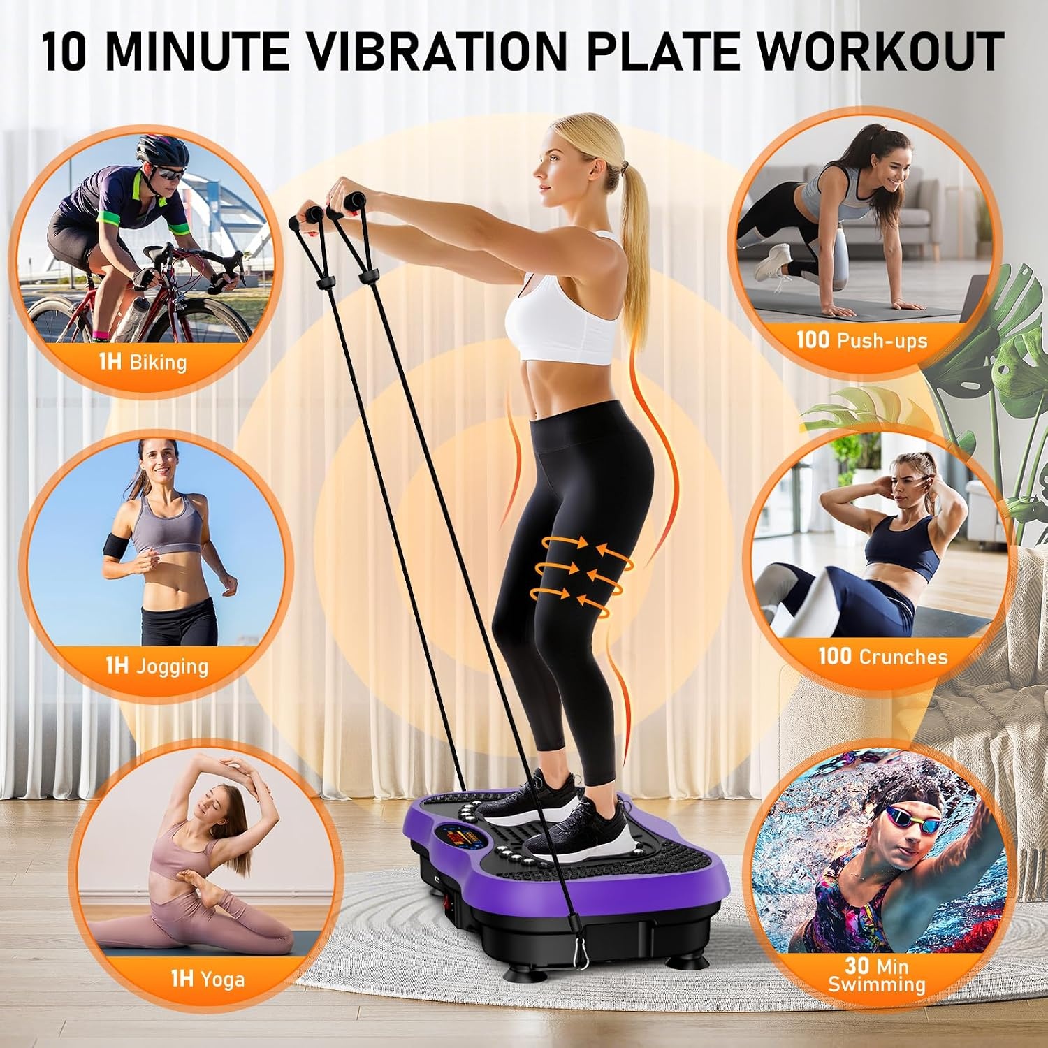 image:imageVibration Plate Exercise Machine for Full Body Lymphatic DrainagePurple