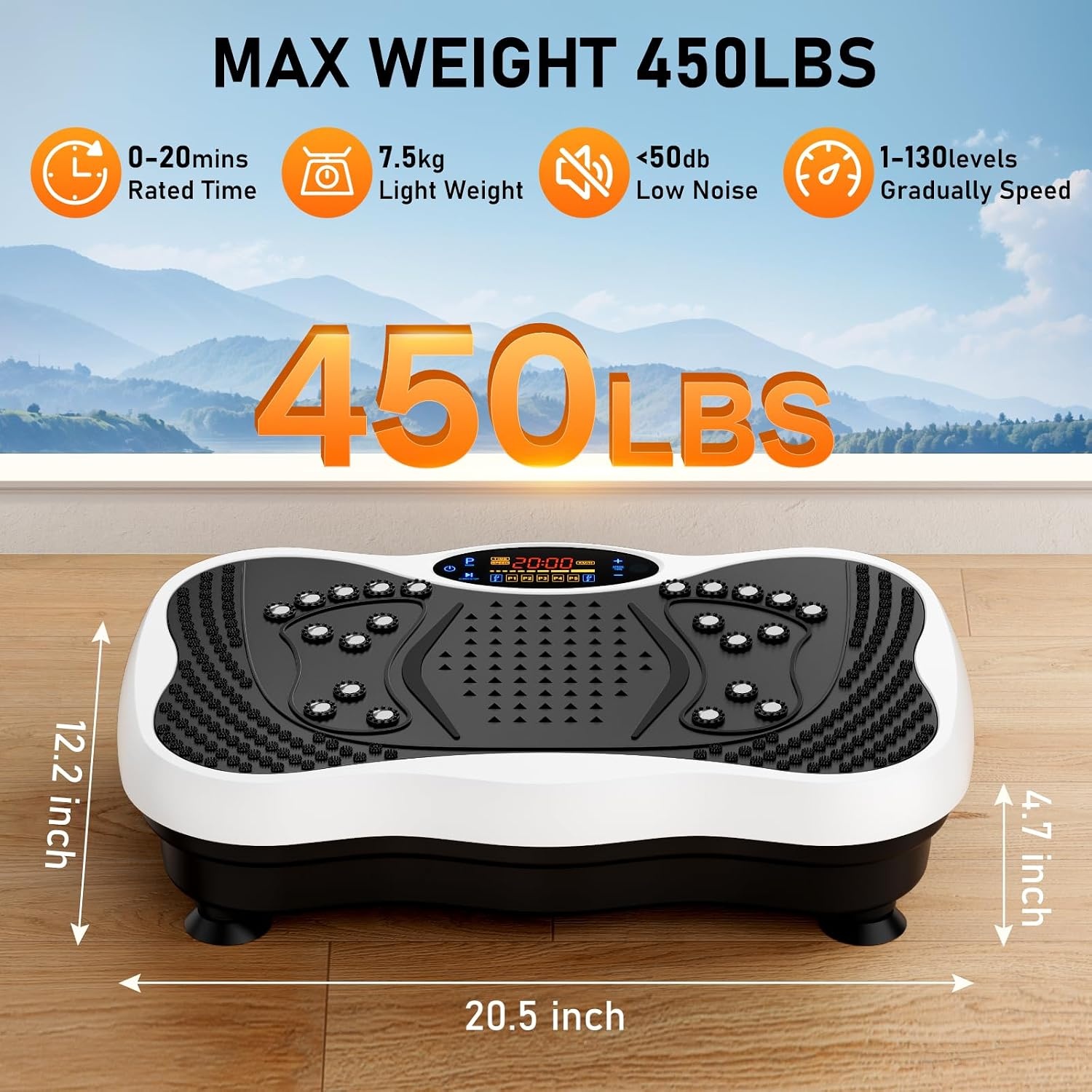 image:imageVibration Plate Exercise Machine for Full Body Lymphatic DrainageWhite