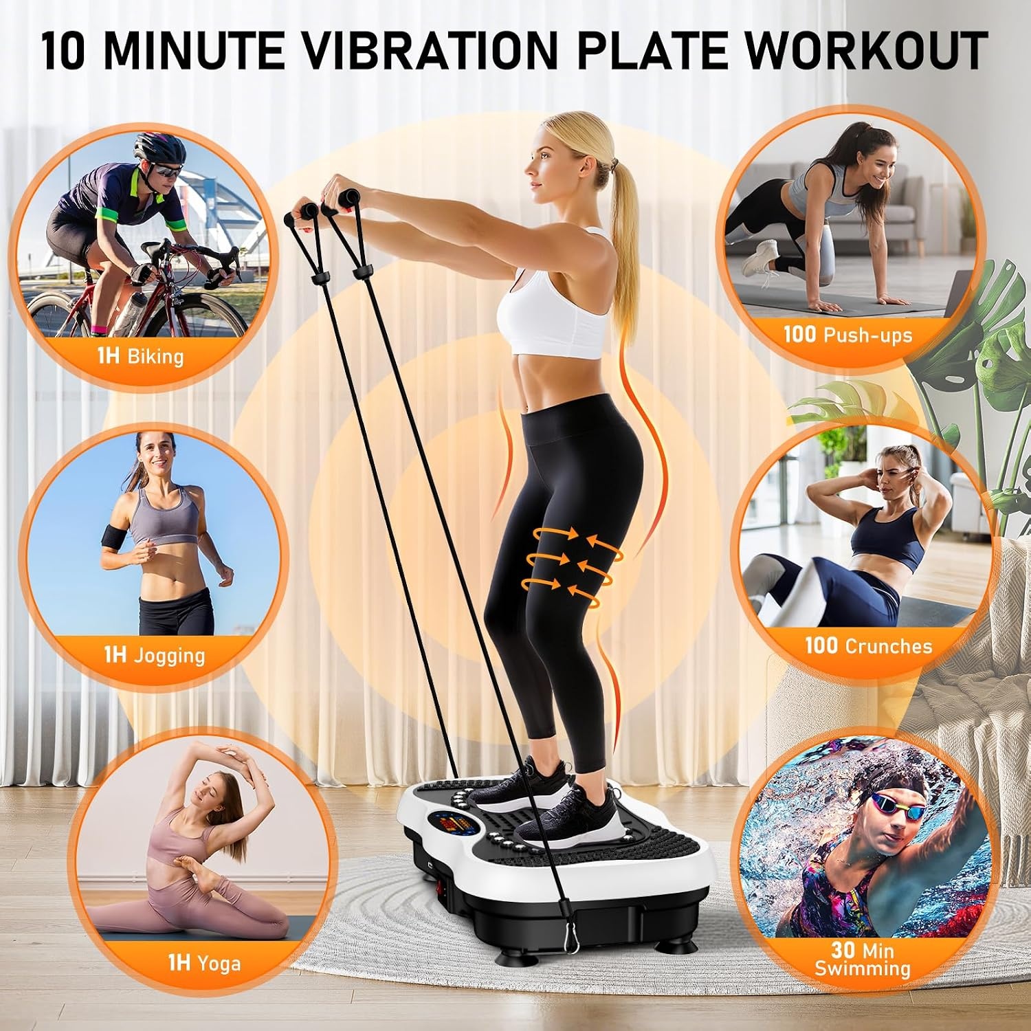 image:imageVibration Plate Exercise Machine for Full Body Lymphatic DrainageWhite