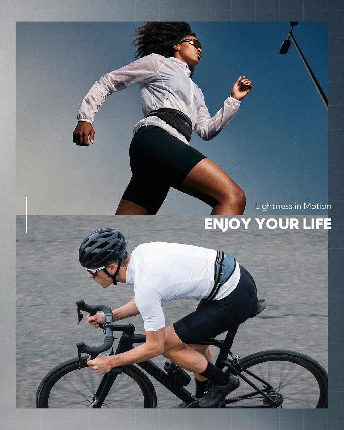 image:imageWATERFLY Running Belt Slim Breathable Back Pad 4Pocket Runners PouchDark Gray