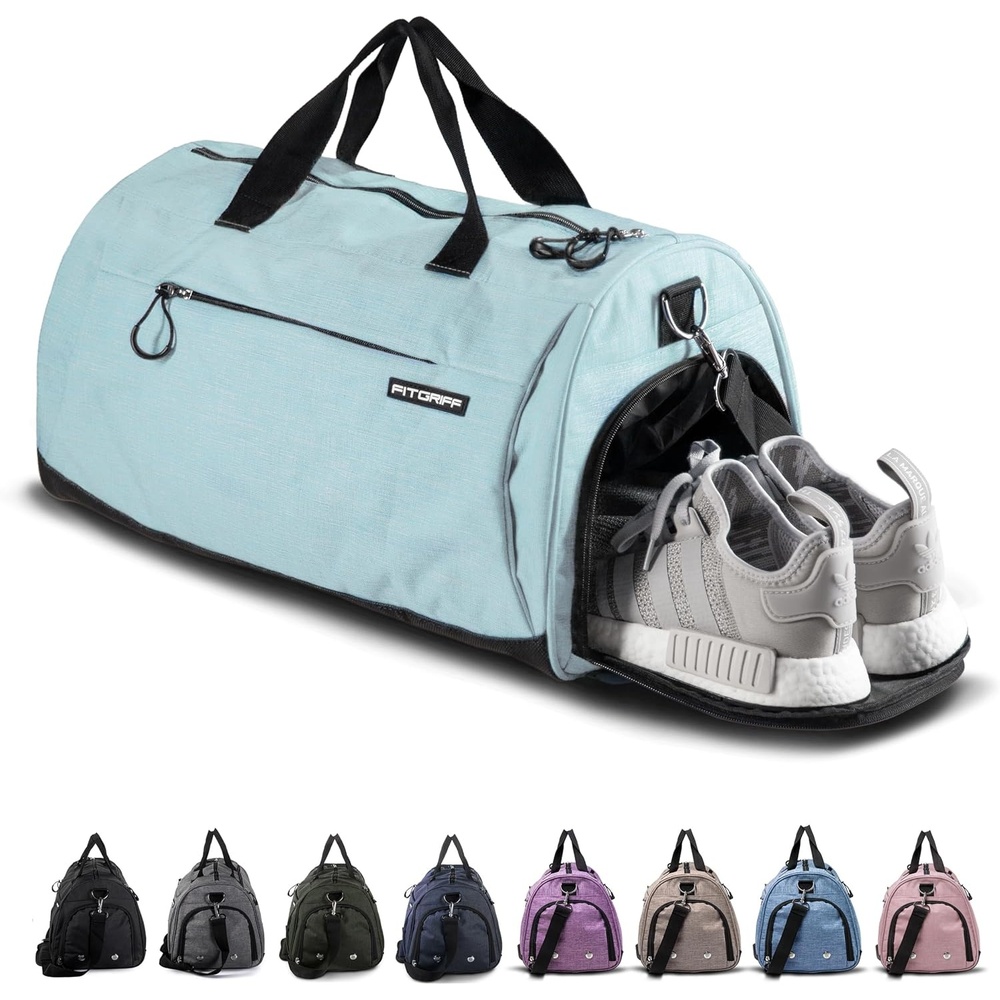 image:imageFitgriff Gym Bag for Men amp Women with Shoe amp Wet Compartment Duffle Bag for Travel Sports Fitness amp WorkoutCyan