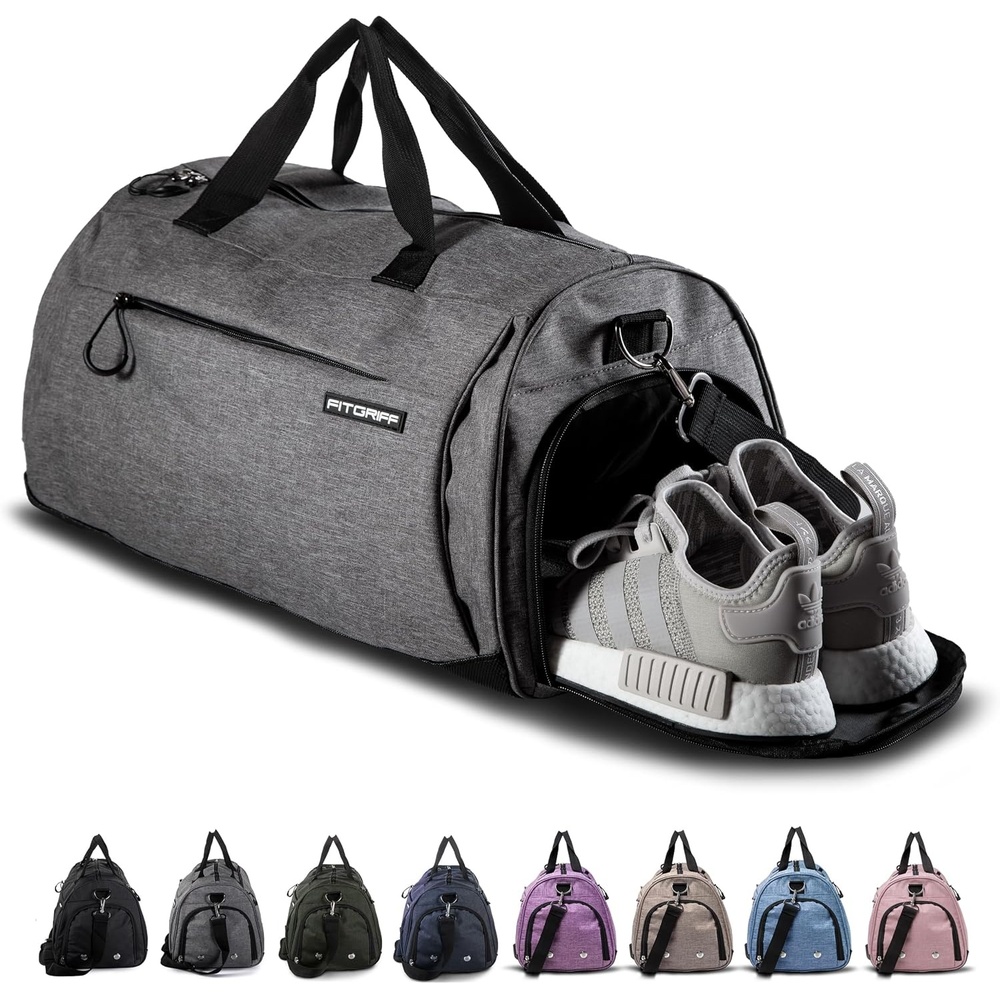 image:imageFitgriff Gym Bag for Men amp Women with Shoe amp Wet Compartment Duffle Bag for Travel Sports Fitness amp WorkoutGrey