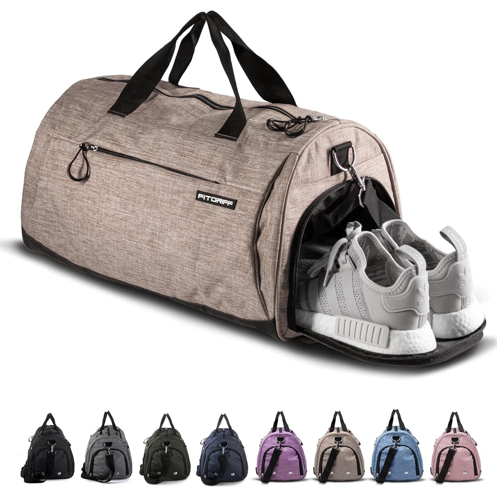 image:imageFitgriff Gym Bag for Men amp Women with Shoe amp Wet Compartment Duffle Bag for Travel Sports Fitness amp WorkoutSand