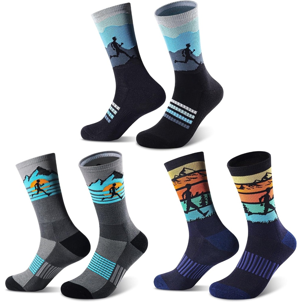 image:imageJeasona Athletic Socks Men Running Cycling Gifts for Runners Riders Sports Gear AccessoriesMulticolored Running 3 Pairs