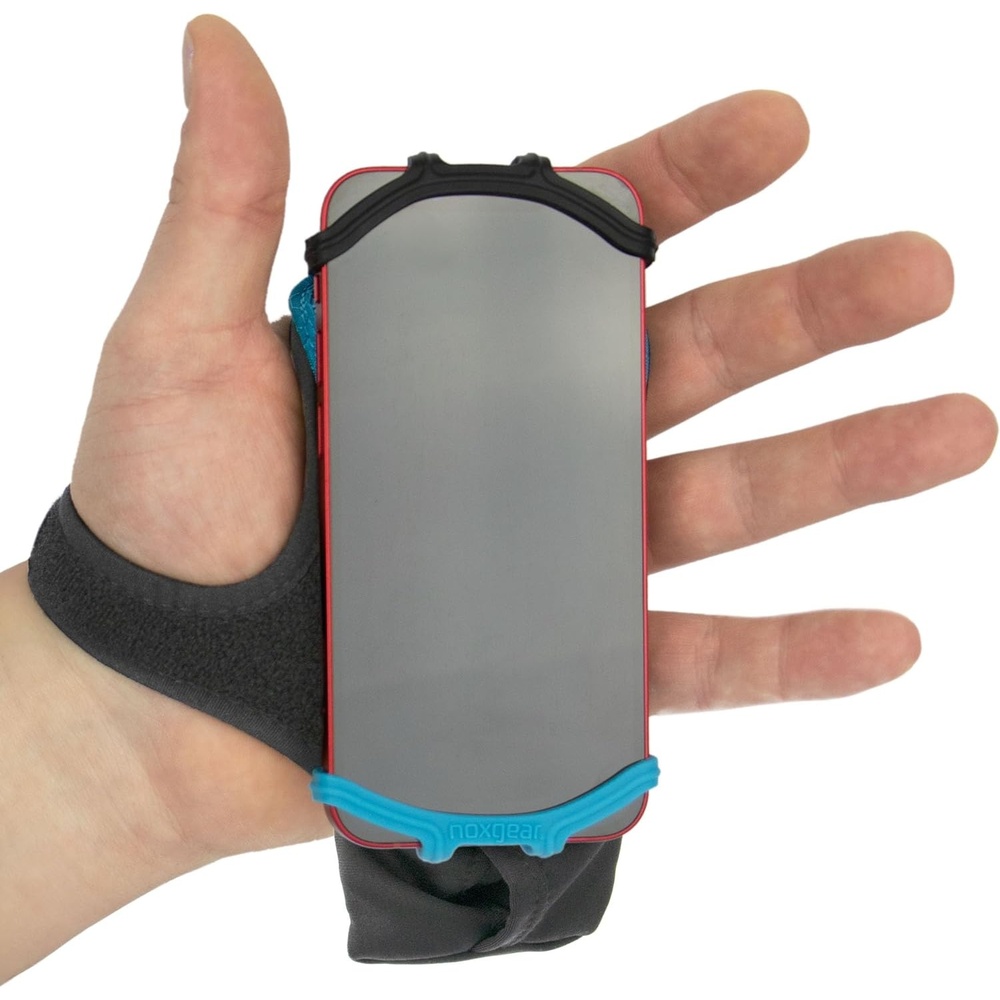 image:imageNoxgear Hand Held Phone Holder  Handheld Grip Phone Holder with Key Fob amp Card Slot for Running Jogging amp Working Out  Compatible with All Phones iPhone Samsung amp Google  Machine WashableNoxgear Blue