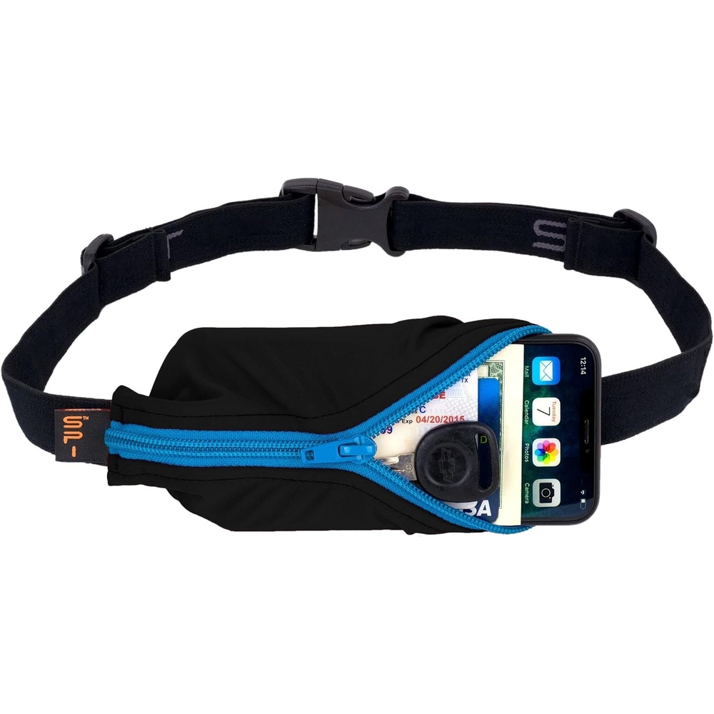 image:imageSPIbelt Running Belt Original Monochromatic Women Men Phone Holder for Running Running Fanny Pack Holder for Phone Running Waist Pack Adjustable Waist Fits All Phones White wWhite ZipperBlack with Turquoise Zipper