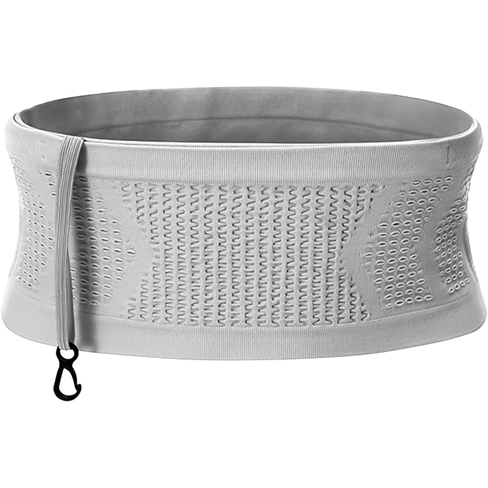 image:imageSlim Running Belt NoBounce Hidden Waist Pack with 360 Opening for Soft Flask Cellphones Keys or Gels Grey SmallGrey