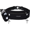 Fitletic Hydration Running Belt With 12oz Quick Flow Water Bottle For Men & Women –Race Belt, Gel Holder & Bib Toggles Patented Bounce Free Design, Water Resistant Fits All Phones –Fully Loaded(Black)