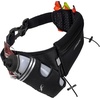 Fitletic Hydration Running Belt With 12oz Quick Flow Water Bottle For Men & Women –Race Belt, Gel Holder & Bib Toggles Patented Bounce Free Design, Water Resistant Fits All Phones –Fully Loaded(Black)