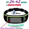 Slim Running Belt, Bounce Free Fanny Pack Phone Holder(Black/3 Yellow Zippers)