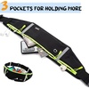 Slim Running Belt, Bounce Free Fanny Pack Phone Holder(Black/3 Yellow Zippers)