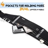 Slim Running Belt, Bounce Free Fanny Pack Phone Holder(Black/4 Grey Zippers)